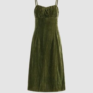 NWT Cider Green Velvet Midi Dress